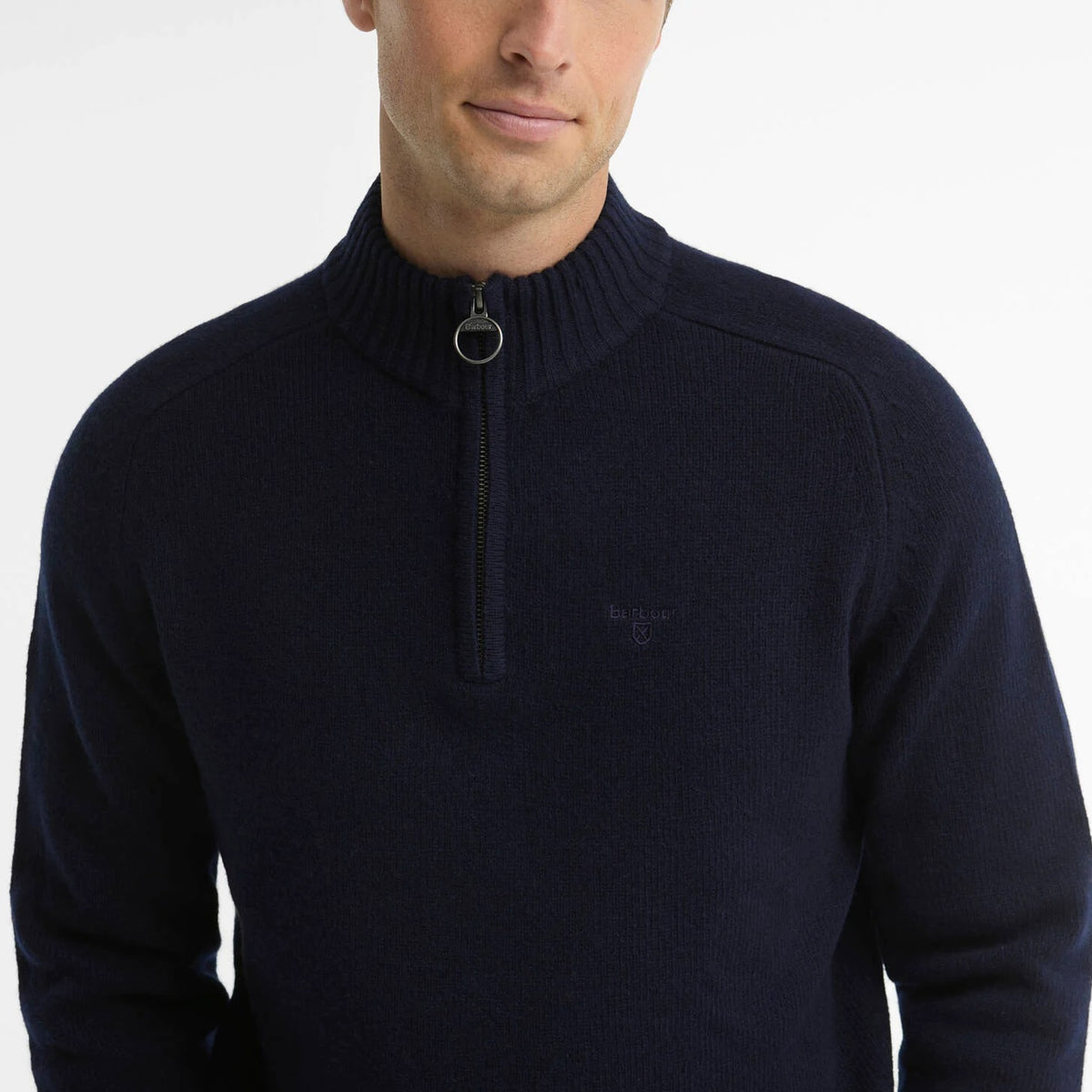Barbour Newtown Half Zip Knitted Sweater Navy