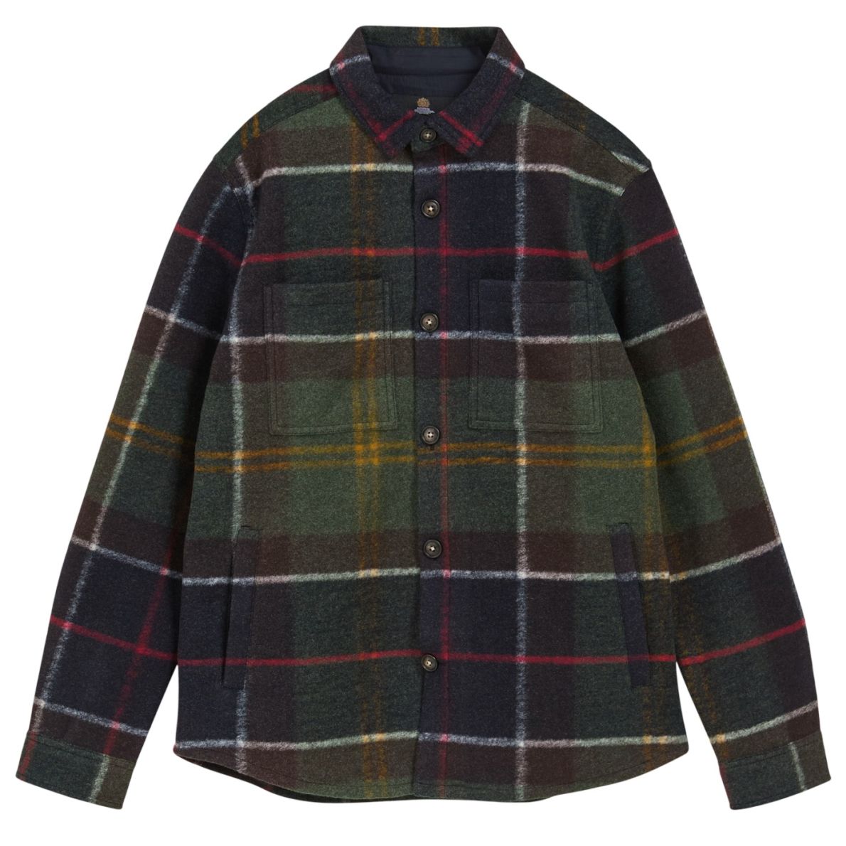 Barbour Woodlane Brushed Check Overshirt Donker Groen