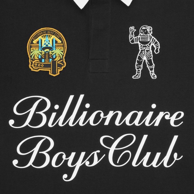 Billionaire Boys Club Script Panelled Rugby Longsleeve Polo Zwart