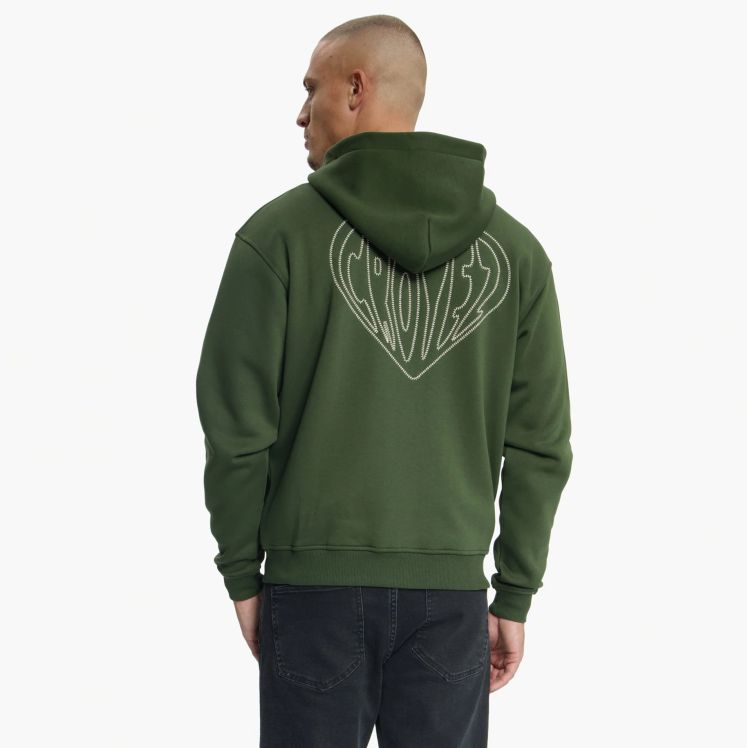 Croyez Stitched Heart Vest Donker Groen