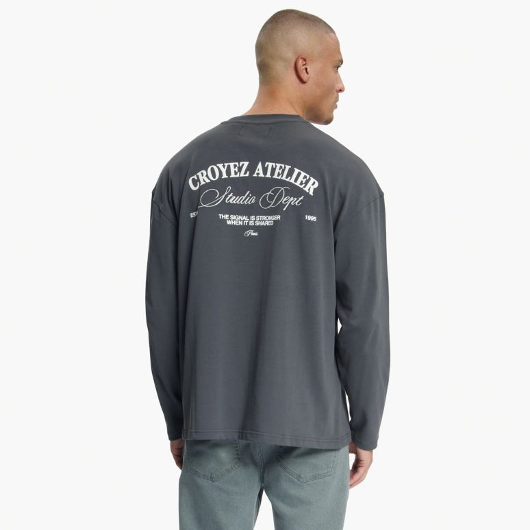 Croyez Studio Dept Longsleeve T-shirt Antraciet