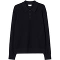 Filippa K Textured Knit Longsleeve Polo Zwart