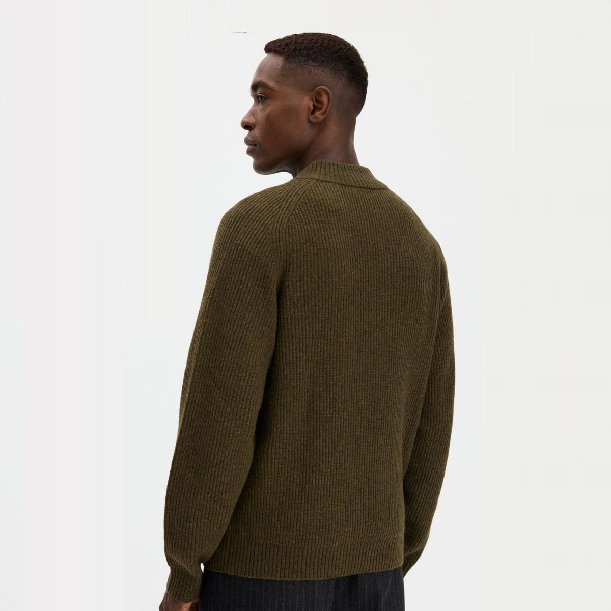 Filippa K Wool Half Zip Sweater Donker Groen