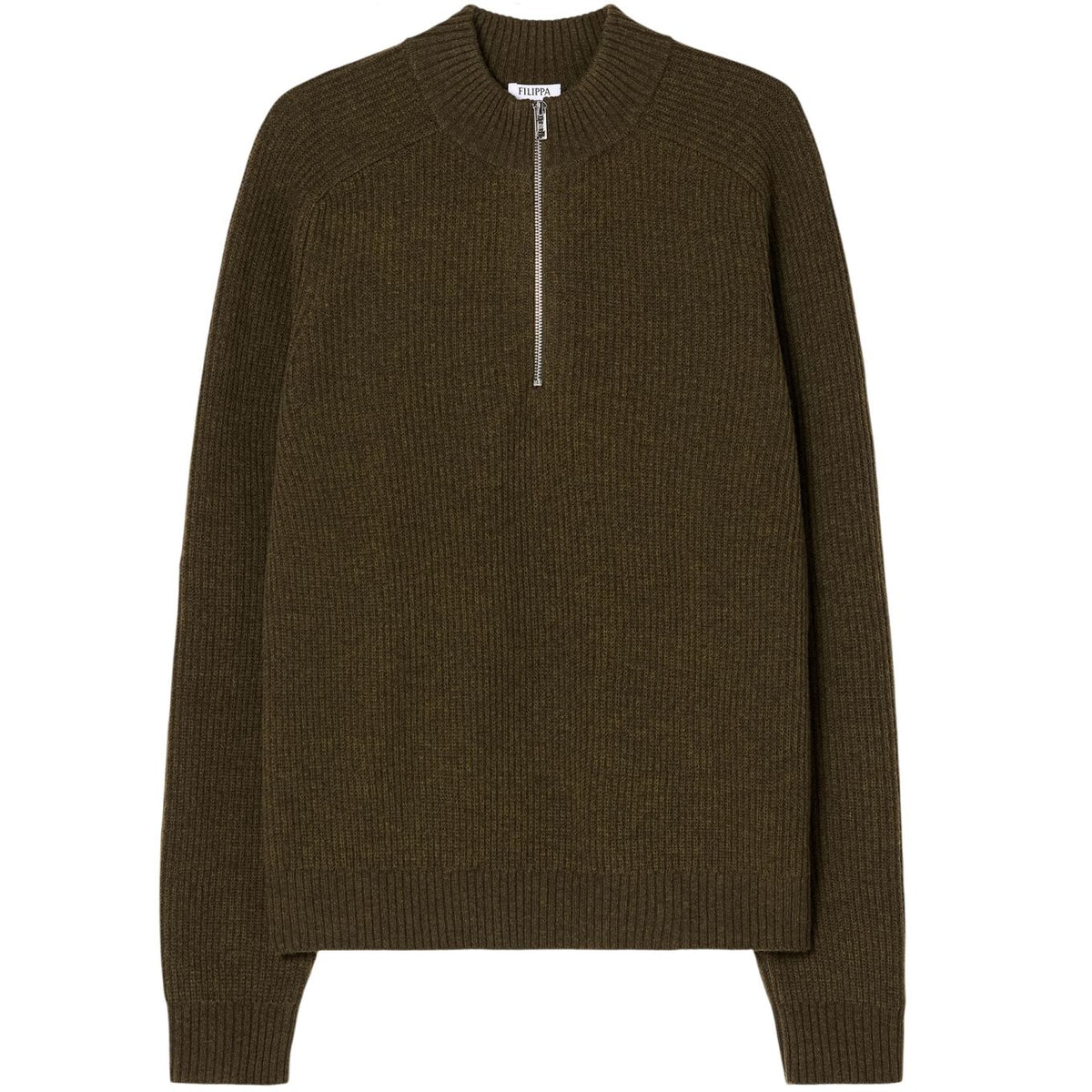 Filippa K Wool Half Zip Sweater Donker Groen