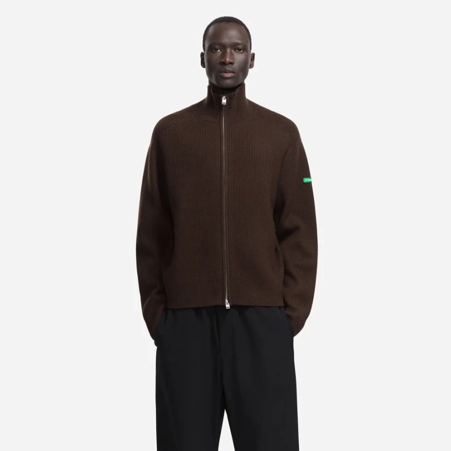 Flâneur Badge Knit Cardigan Bruin