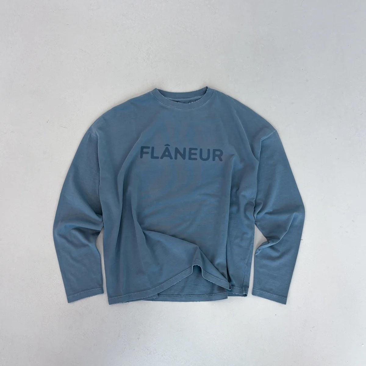 Flâneur Blurred Logo Longsleeve T-shirt Licht Blauw