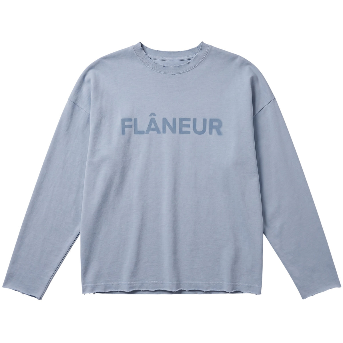 Flâneur Blurred Logo Longsleeve T-shirt Licht Blauw