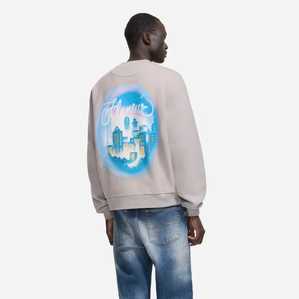 Flâneur City Airbrush Sweater Grijs