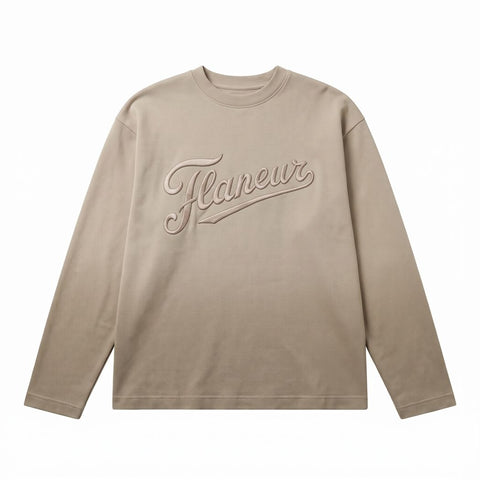 Flâneur Embroidered Logo Longsleeve T-shirt Donker Groen