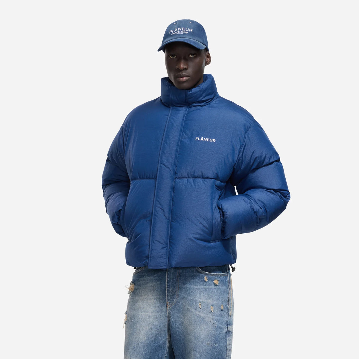 Flâneur Logo Puffer Blauw