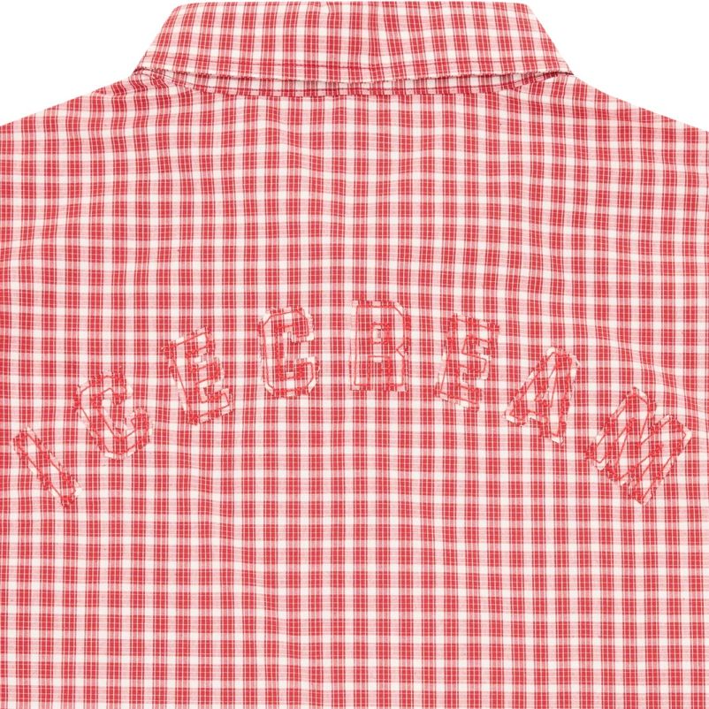 Icecream Applique Running Dog Check Overhemd Rood