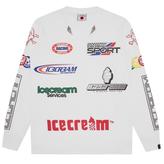 Icecream Pit Crew Longsleeve T-shirt Wit