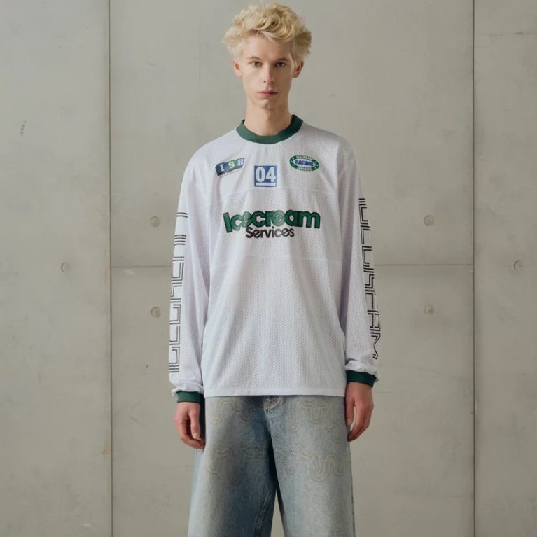 Icecream Services Mesh Longsleeve T-shirt Wit