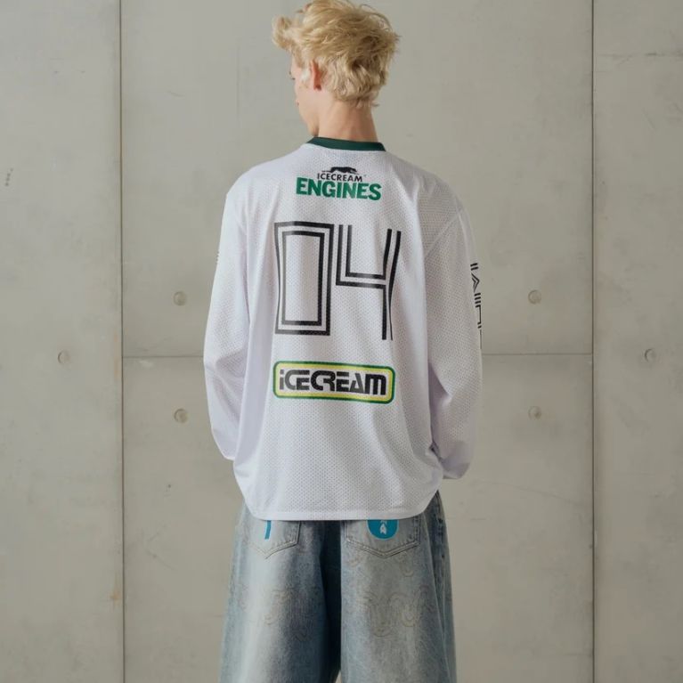 Icecream Services Mesh Longsleeve T-shirt Wit