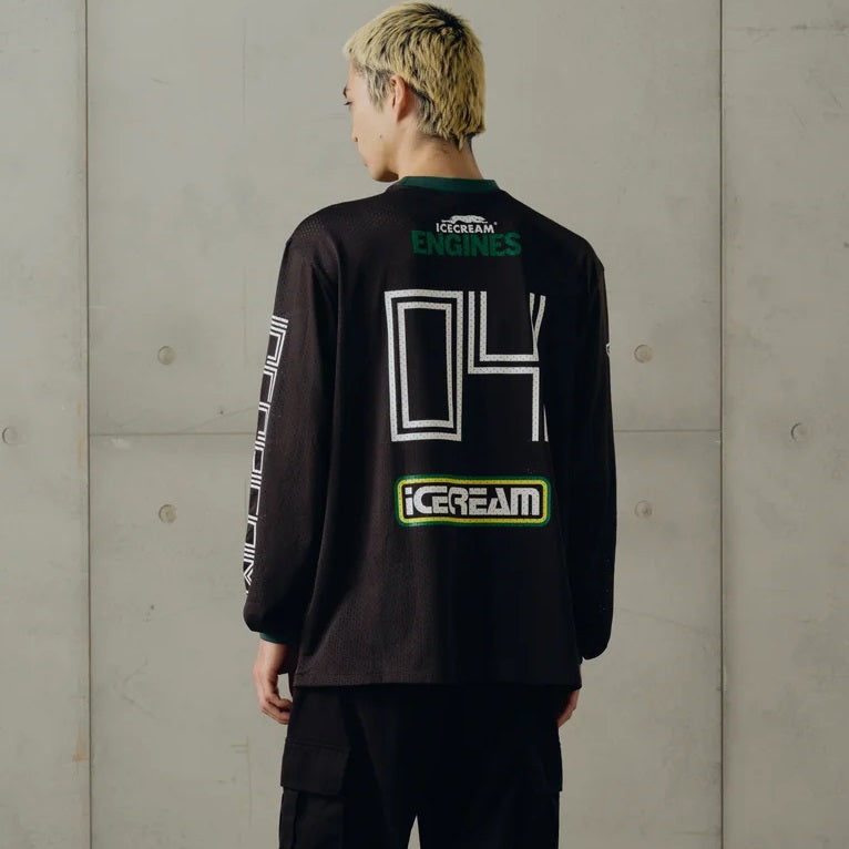Icecream Services Mesh Longsleeve T-shirt Zwart