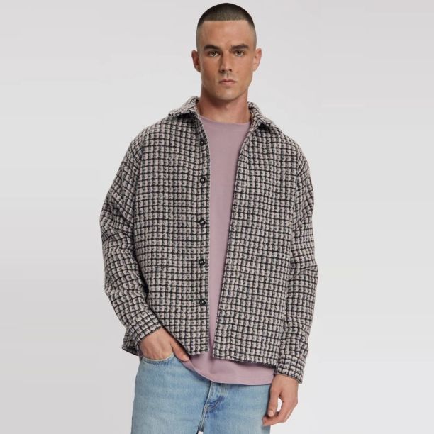Law of the Sea Sounder Yarn Dyed Check Overshirt Paars