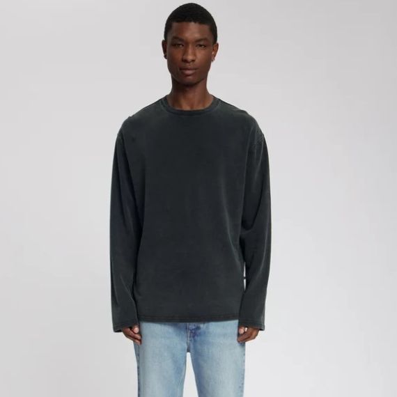 Law of the Sea Thaumas Garment Dye Longsleeve T-shirt Zwart