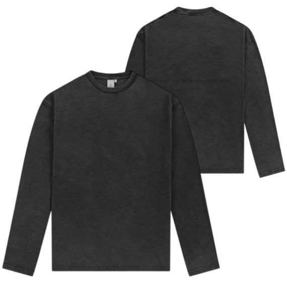 Law of the Sea Thaumas Garment Dye Longsleeve T-shirt Zwart
