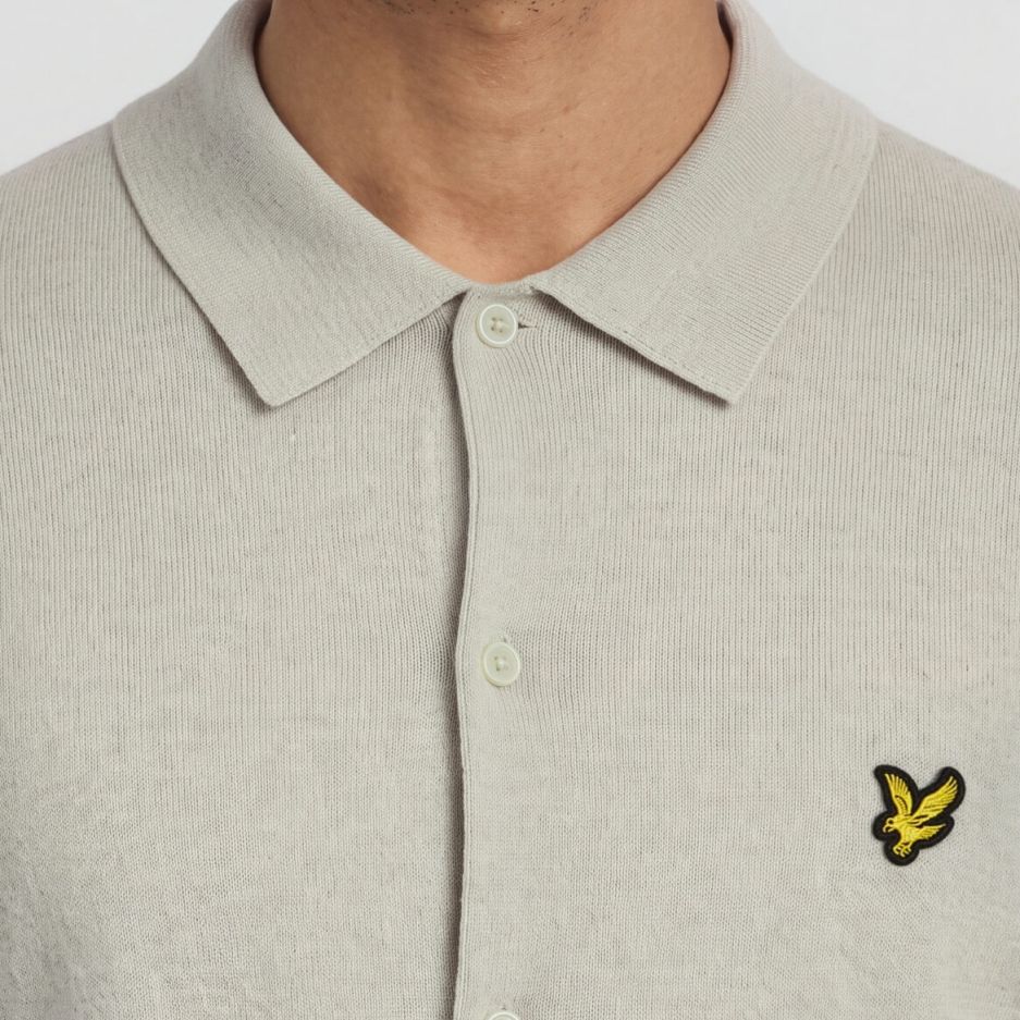 Lyle & Scott Cotton Merino Knitted Overhemd Beige