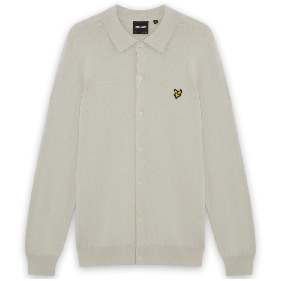 Lyle & Scott Cotton Merino Knitted Overhemd Beige