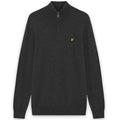 Lyle & Scott Cotton Merino Quarter Zip Sweater Antraciet