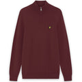 Lyle & Scott Cotton Merino Quarter Zip Sweater Bordeaux