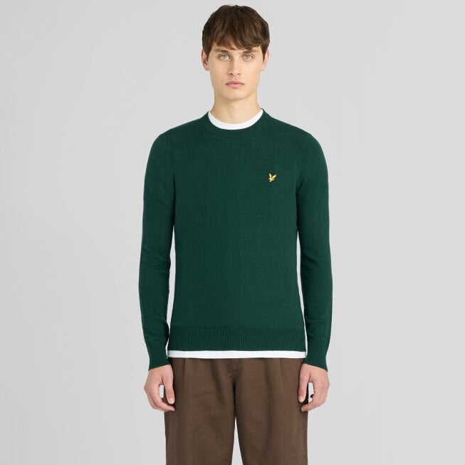 Lyle & Scott Cotton Merino Sweater Donker Groen