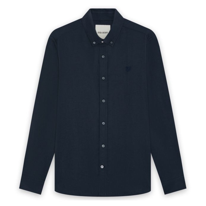 Lyle & Scott Plain Overhemd Navy