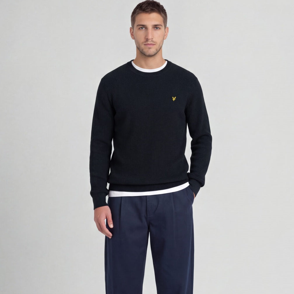 Lyle & Scott Relaxed Ribbed Sweater Navy