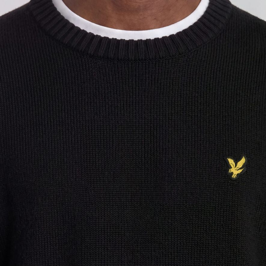 Lyle & Scott Rib Insert Sweater Zwart