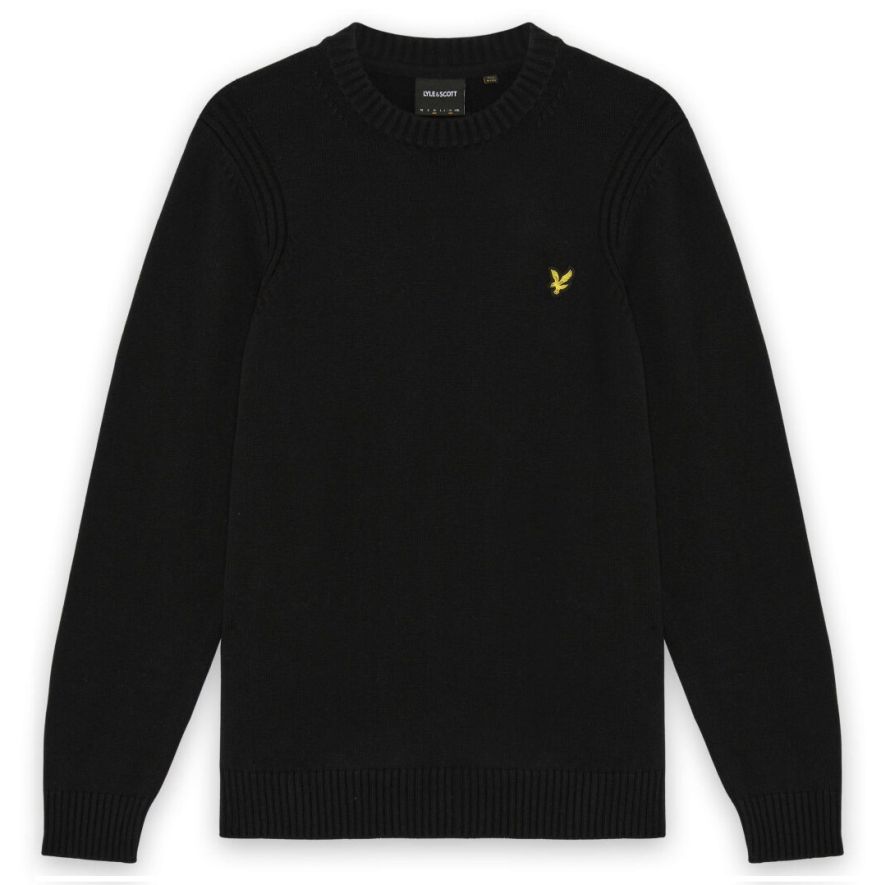 Lyle & Scott Rib Insert Sweater Zwart