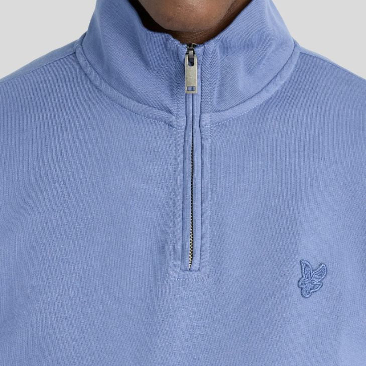 Lyle & Scott Superfine Quarter Zip Sweater Blauw