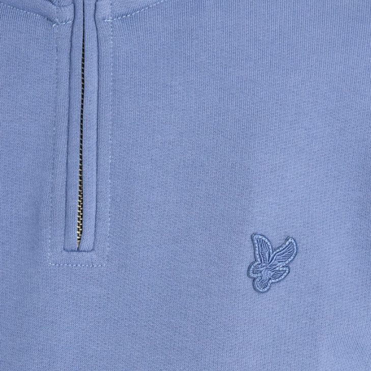 Lyle & Scott Superfine Quarter Zip Sweater Blauw