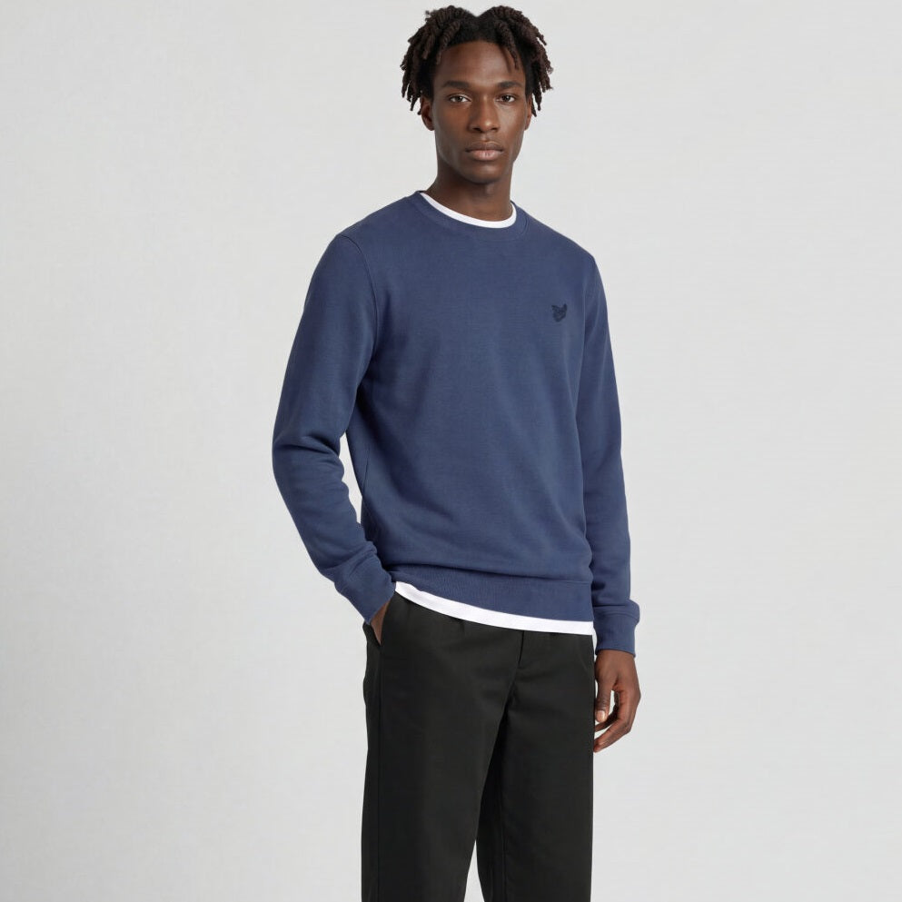 Lyle & Scott Tonal Superfine Sweater Blauw