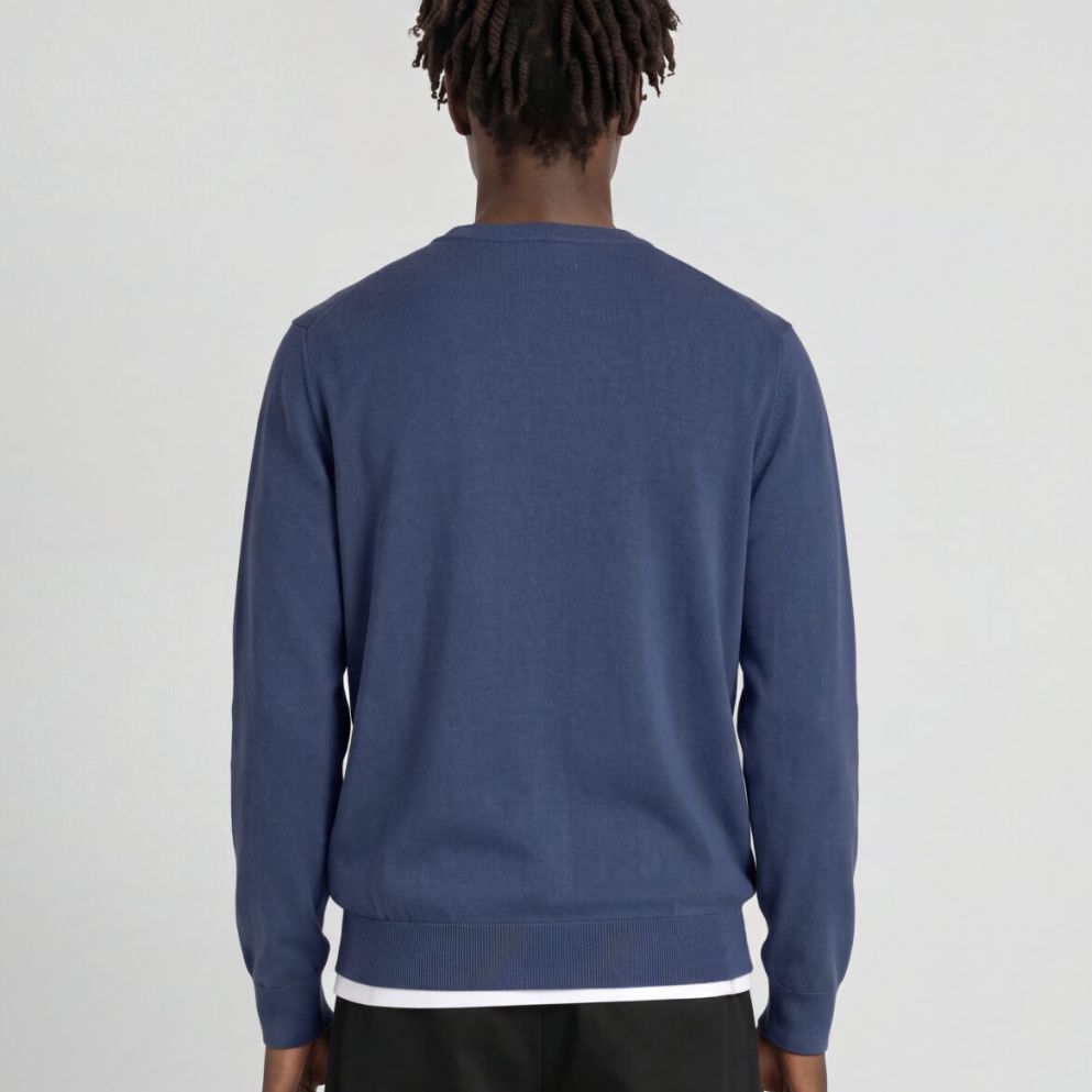 Lyle & Scott Tonal Superfine Sweater Blauw