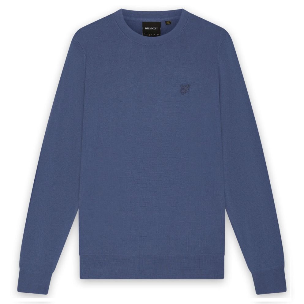 Lyle & Scott Tonal Superfine Sweater Blauw