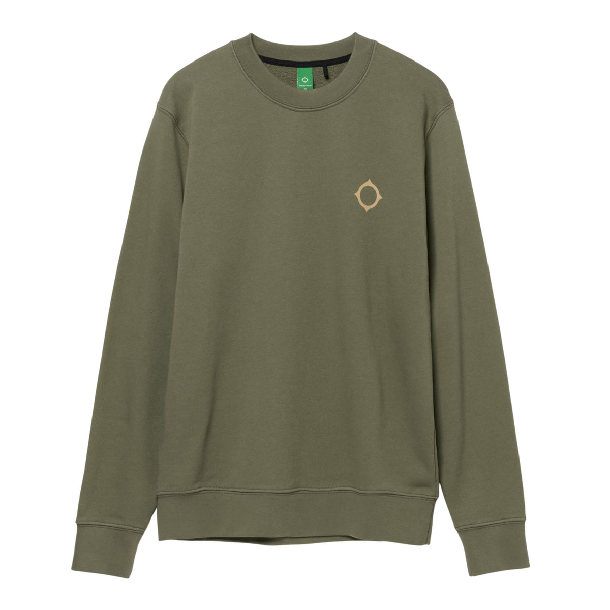 Ma.Strum Aster Back Print Sweater Donker Groen