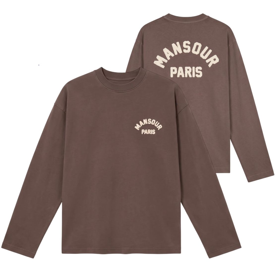 Mansour Paris College Longsleeve T-shirt Bruin