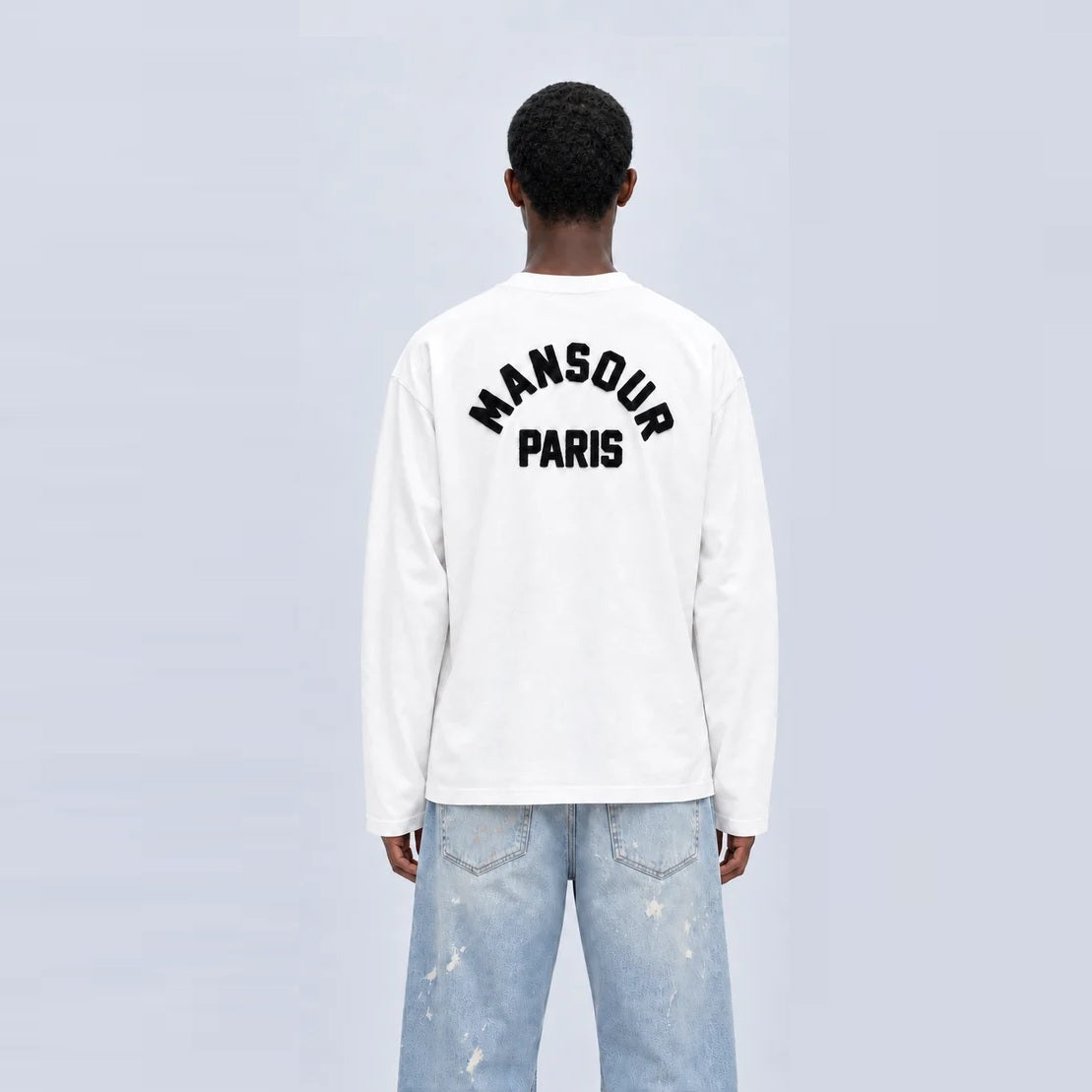 Mansour Paris College Longsleeve T-shirt Wit
