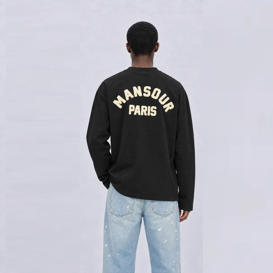 Mansour Paris College Longsleeve T-shirt Zwart