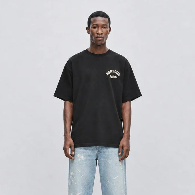 Mansour Paris College T-shirt Zwart