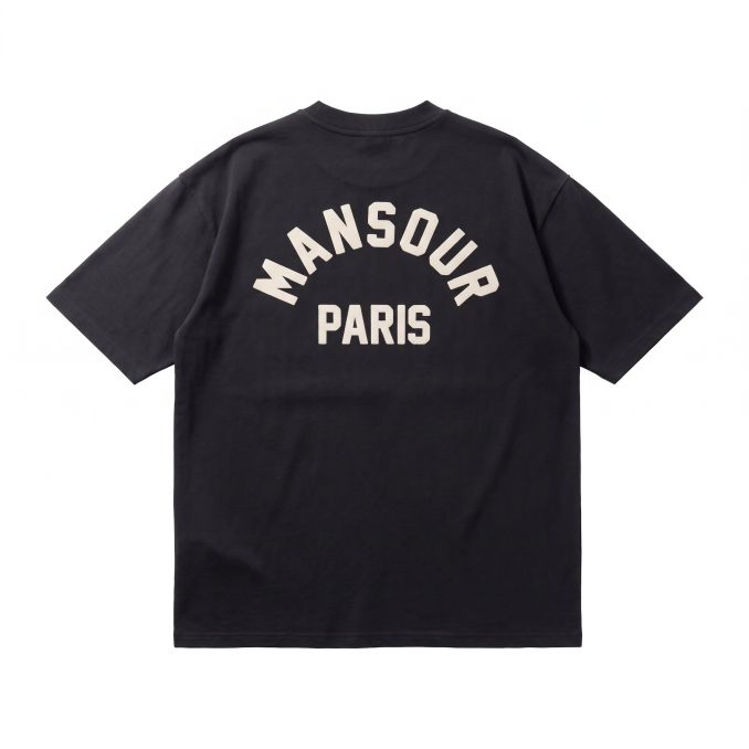 Mansour Paris College T-shirt Zwart