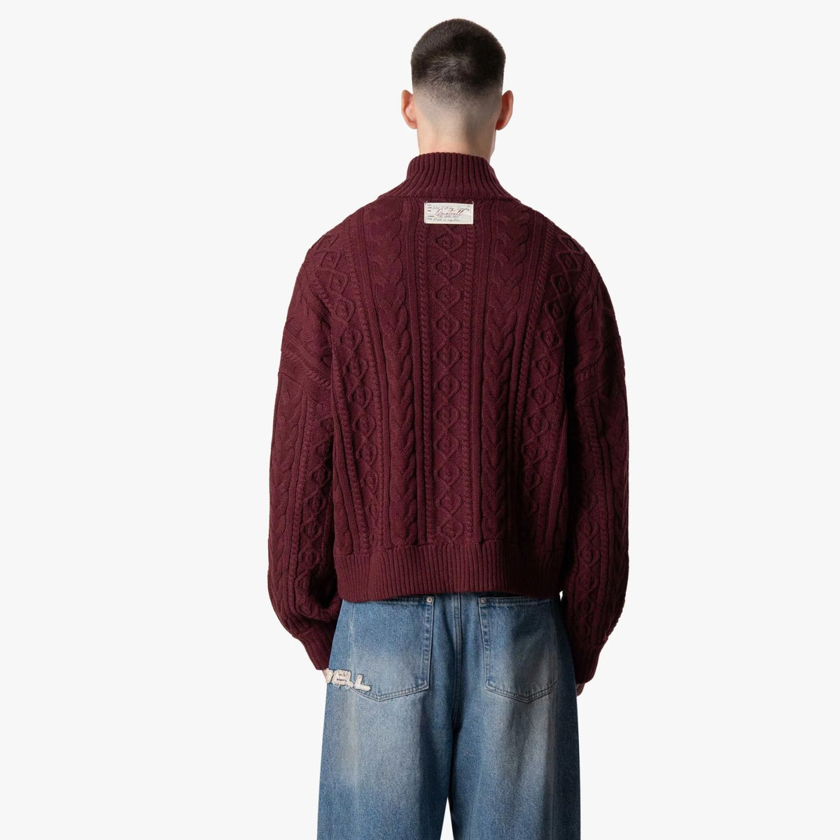 Quotrell Ease Cable Knitted Vest Bordeaux