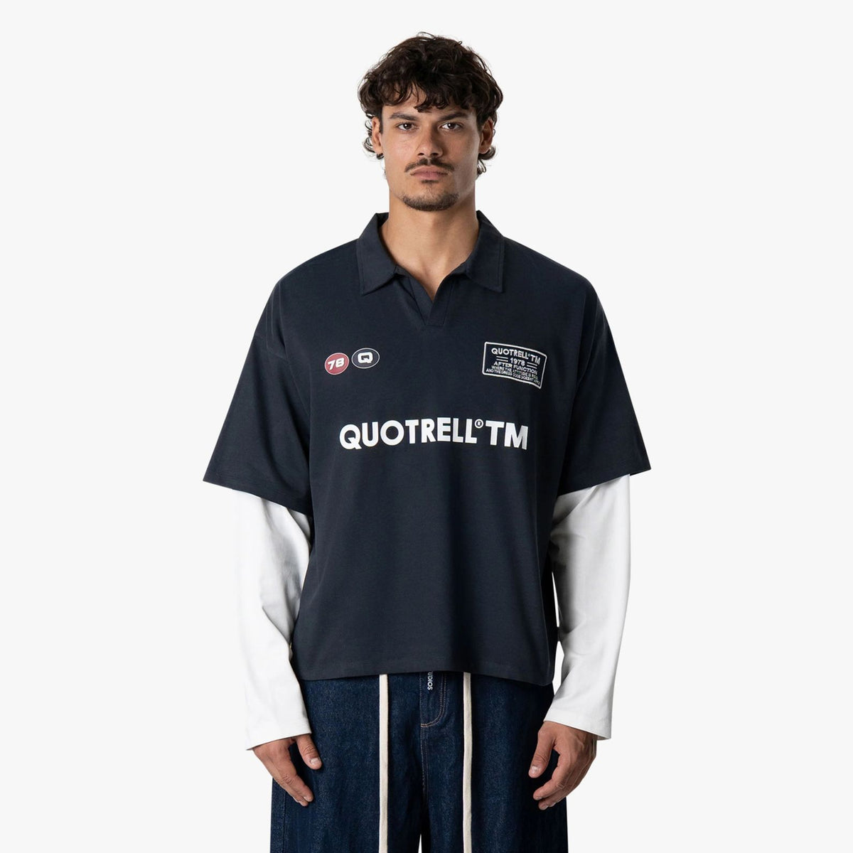 Quotrell Function Longsleeve Polo Navy