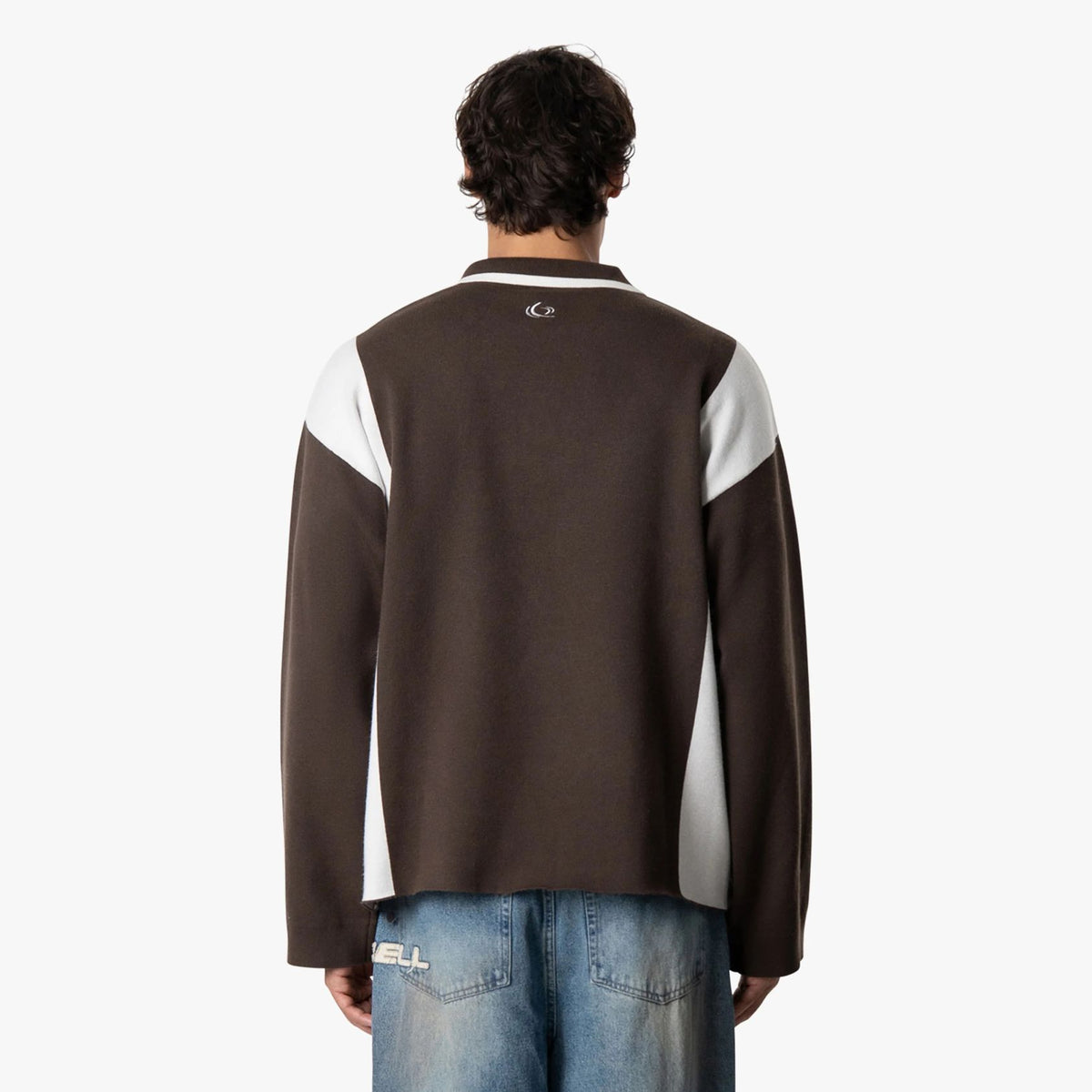 Quotrell Mono Knitted Longsleeve Polo Bruin
