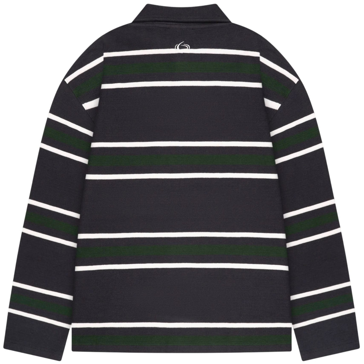 Quotrell Striped Longsleeve Polo Navy