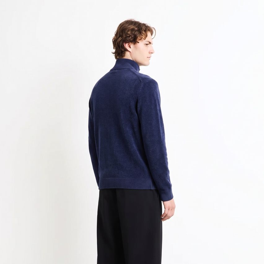 Roberto Ricci Designs Velvet Knit Vest Donker Blauw
