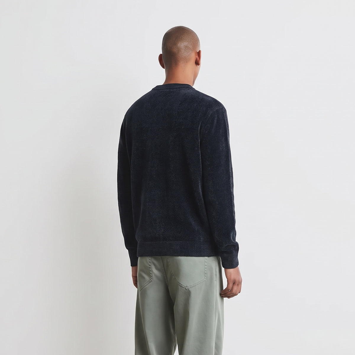 Roberto Ricci Designs Velvet Round Knit Sweater Antraciet