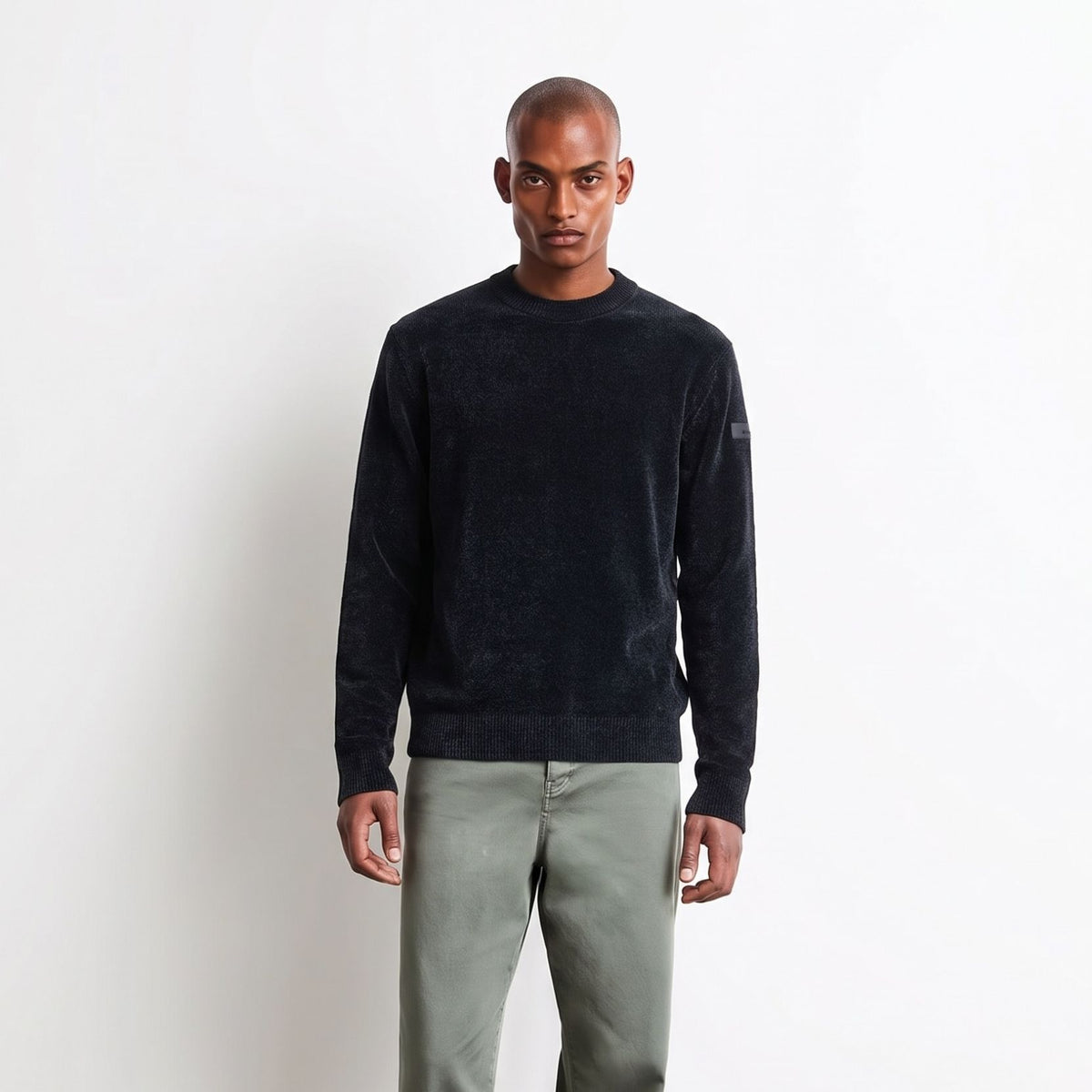 Roberto Ricci Designs Velvet Round Knit Sweater Antraciet