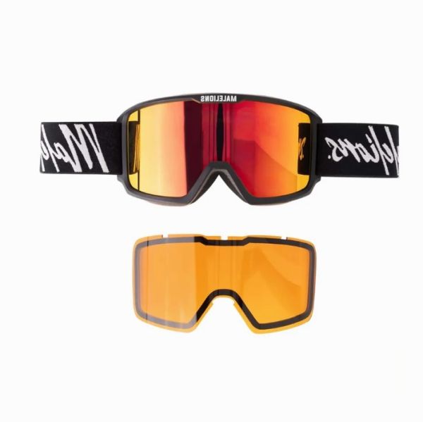 Malelions Ski Polar Pro+ Snow Goggles | Black/Orange